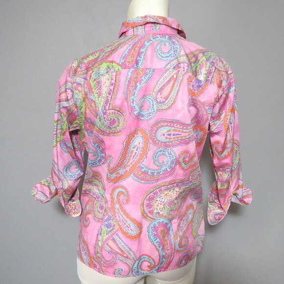 Lauren Ralph Lauren Pink Paisley Button-Down Shirt – Size 1X - Picture 4 of 7